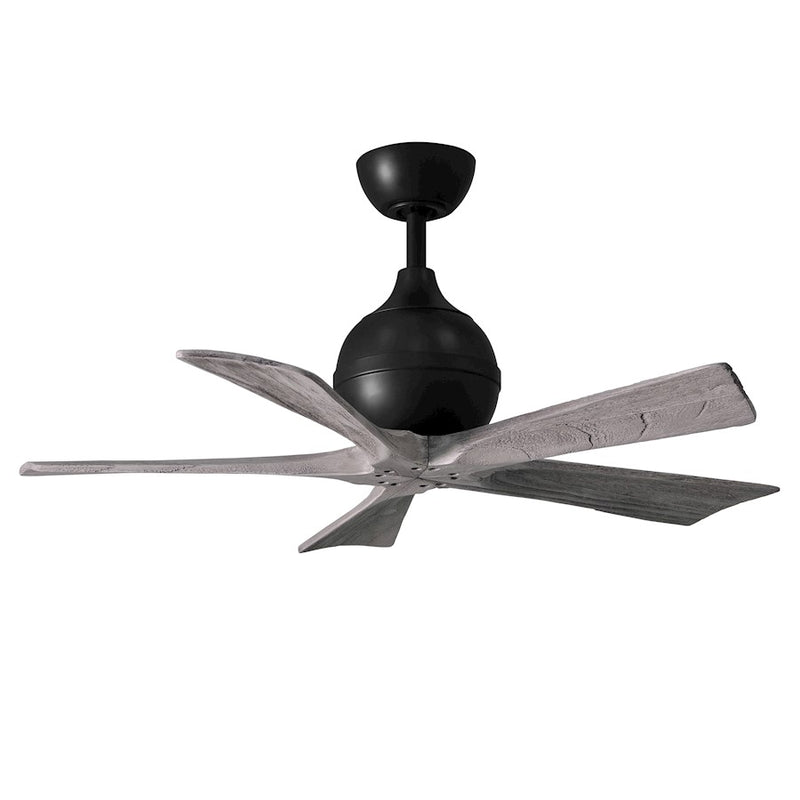 Matthews Fans Irene-5 42in 5-Blade Ceiling Fan | Contemporary Matte Black and Barnwood Solid Wood | Bedroom & Living Room | Model IR5-BK-BW-42
