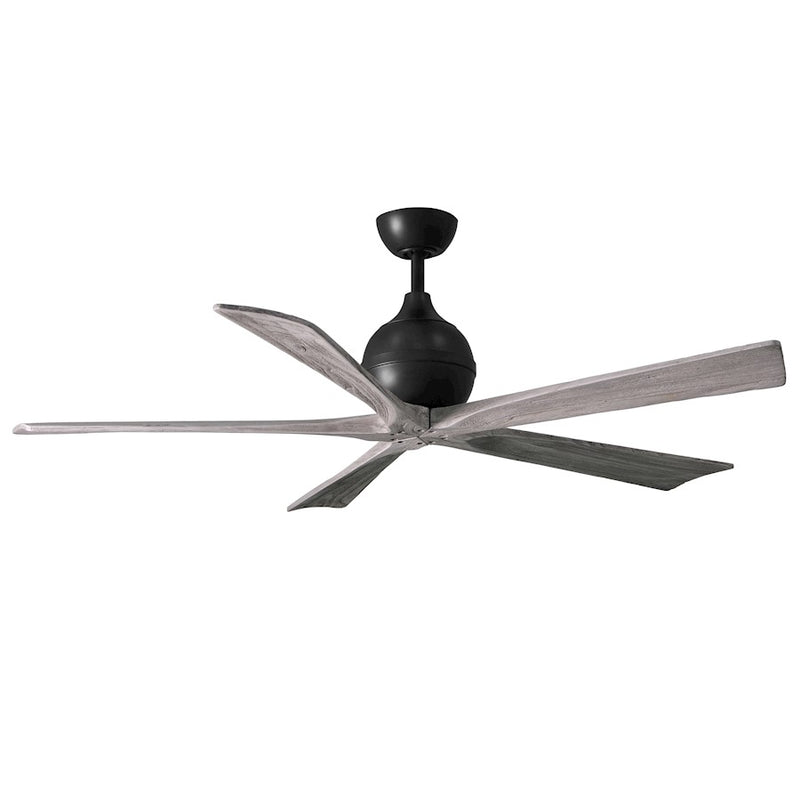 Matthews Fans Irene-5 60in 5-Blade Ceiling Fan | Contemporary Matte Black and Barnwood Solid Wood | Bedroom & Living Room | Model IR5-BK-BW-60