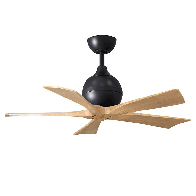 Matthews Fans Irene-5 60in 5-Blade Ceiling Fan | Contemporary Textured Bronze and Light Maple Wood | Living Room & Bedroom | Model IR5-TB-LM-60