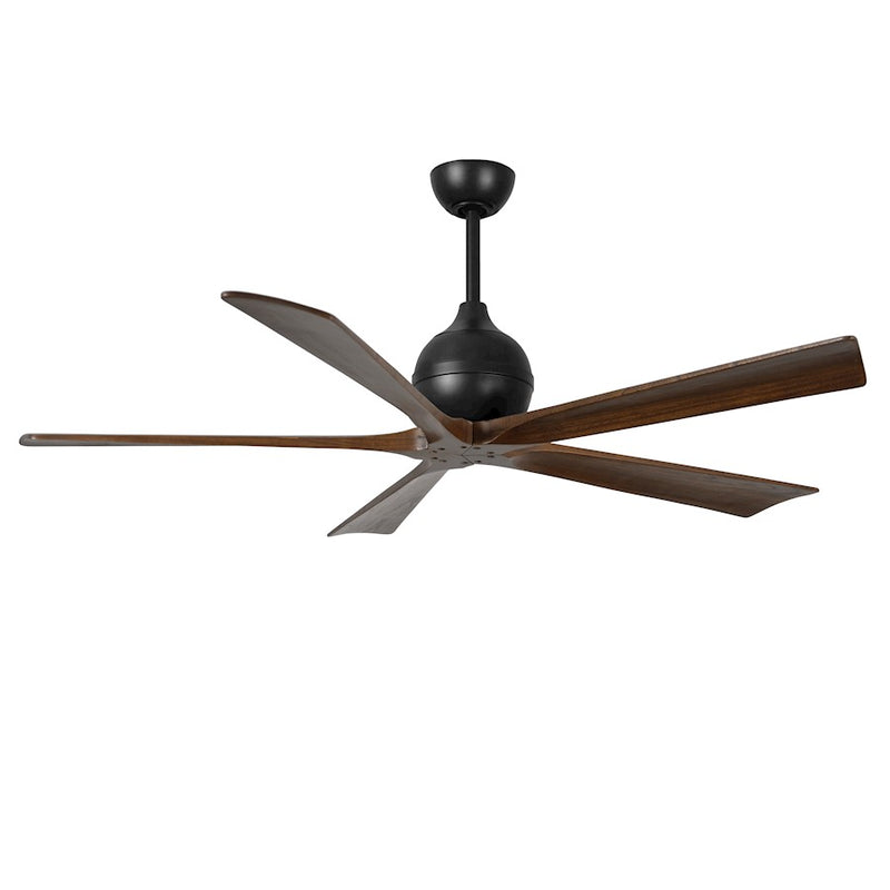 Matthews Fans Irene 5 60in 5-Blade Ceiling Fan | Contemporary Matte Black and Walnut Wood | Bedroom & Living Room | Model IR5-BK-WA-60