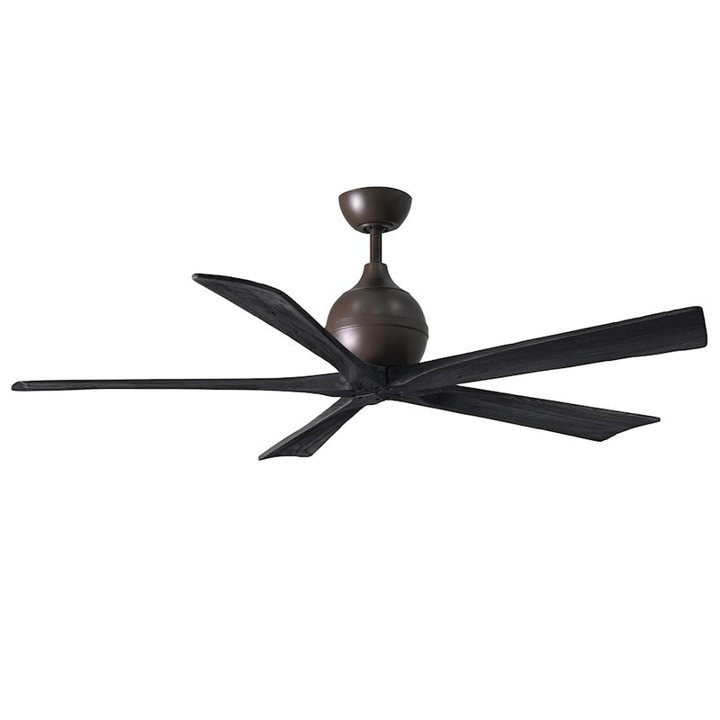 Matthews Fans Irene-5 60in 5-Blade Ceiling Fan | Textured Bronze and Matte Black Solid Wood Blades | Living Room & Bedroom | Model IR5-TB-BK-60