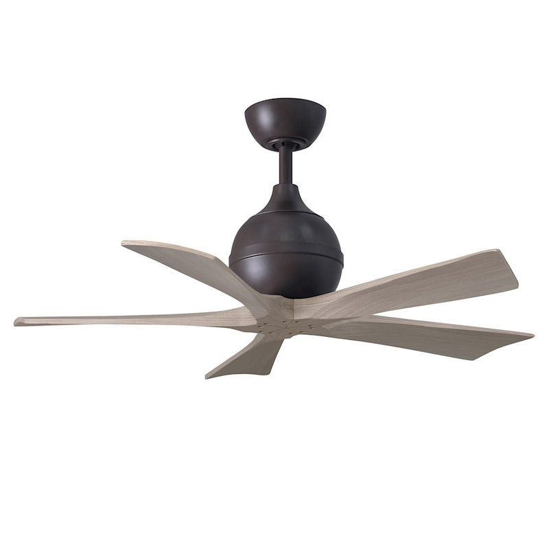 Matthews Fans Irene-5 60in 5-Blade Ceiling Fan | Contemporary Textured Bronze and Light Maple Wood | Living Room & Bedroom | Model IR5-TB-LM-60