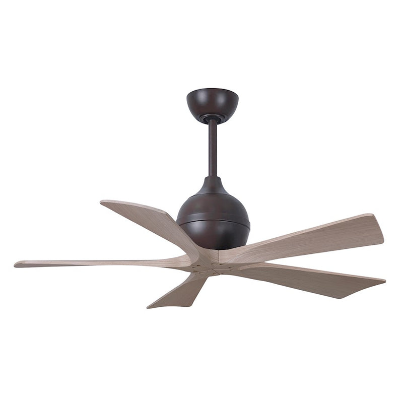 Matthews Fans Irene-5 60in 5-Blade Ceiling Fan | Contemporary Textured Bronze and Light Maple Wood | Living Room & Bedroom | Model IR5-TB-LM-60