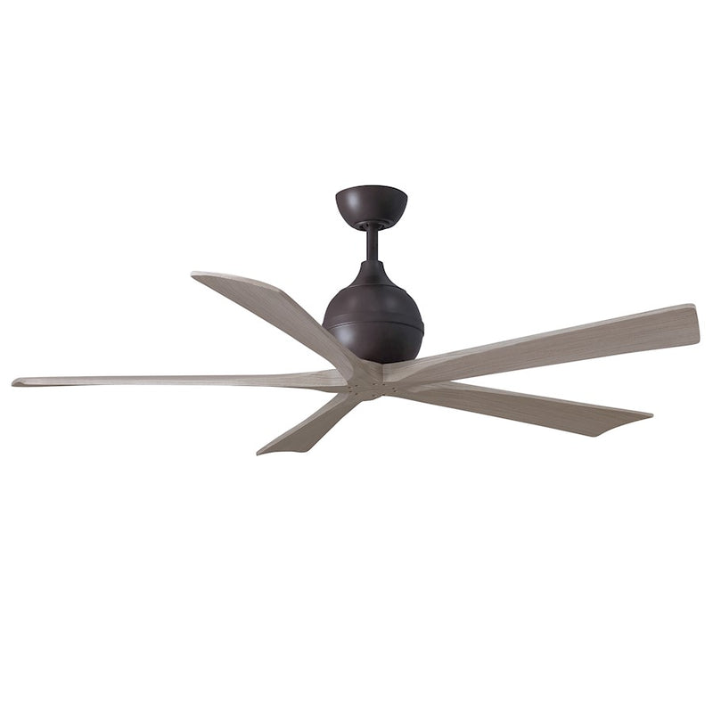 Matthews Fans Irene-5 60in 5-Blade Ceiling Fan | Contemporary Textured Bronze and Light Maple Wood | Living Room & Bedroom | Model IR5-TB-LM-60