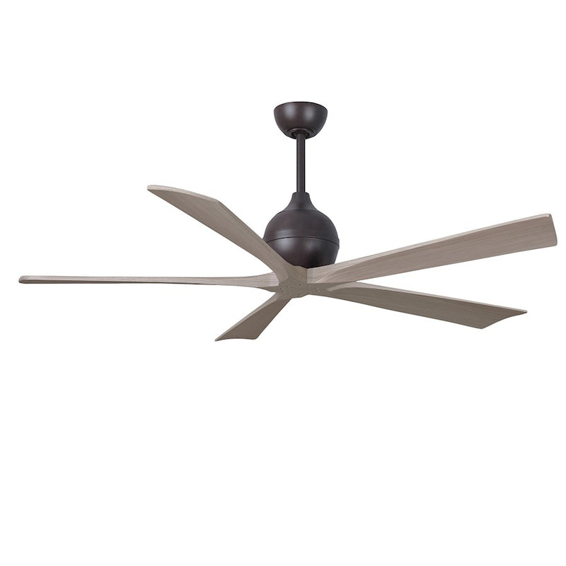 Matthews Fans Irene-5 60in 5-Blade Ceiling Fan | Contemporary Textured Bronze and Light Maple Wood | Living Room & Bedroom | Model IR5-TB-LM-60