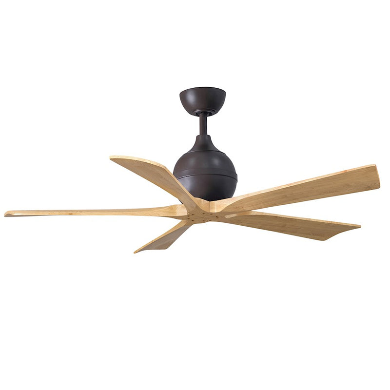 Matthews Fans Irene-5 60in 5-Blade Ceiling Fan | Contemporary Textured Bronze and Light Maple Wood | Living Room & Bedroom | Model IR5-TB-LM-60