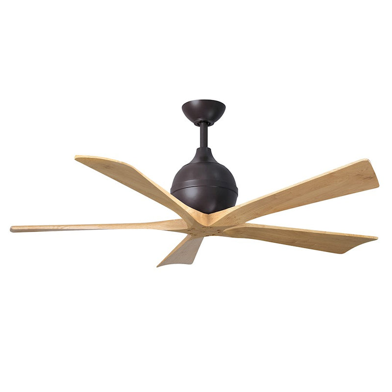 Matthews Fans Irene-5 60in 5-Blade Ceiling Fan | Contemporary Textured Bronze and Light Maple Wood | Living Room & Bedroom | Model IR5-TB-LM-60