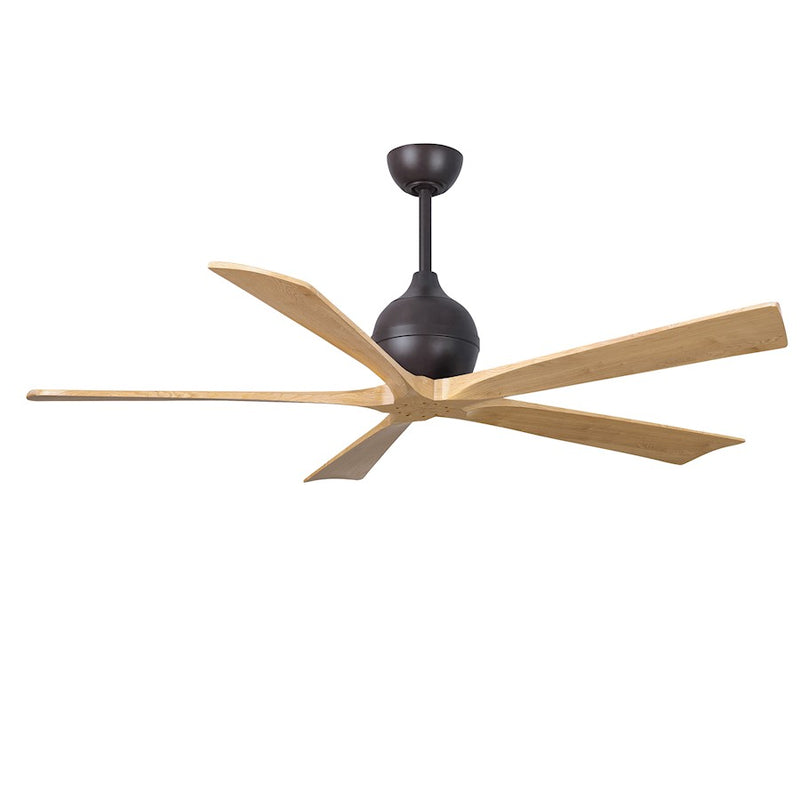Matthews Fans Irene-5 60in 5-Blade Ceiling Fan | Contemporary Textured Bronze and Light Maple Wood | Living Room & Bedroom | Model IR5-TB-LM-60