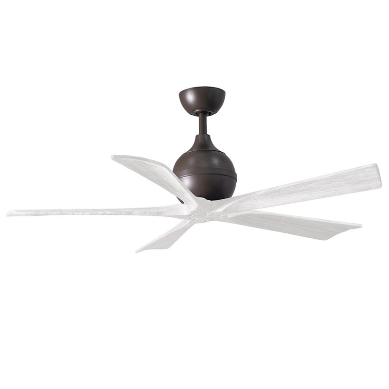 Matthews Fans Irene-5 52in 5-Blade Ceiling Fan | Textured Bronze and Matte White Solid Wood | Living Room & Bedroom | Model IR5-TB-MWH-52