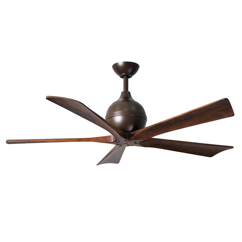 Matthews Fans Irene-5 52in 5-Blade Ceiling Fan | Textured Bronze and Walnut Tone Solid Wood | Living Room & Bedroom | Model IR5-TB-WA-52