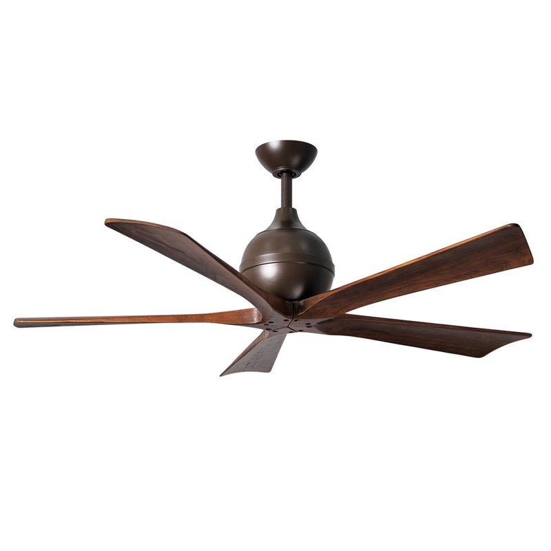 Matthews Fans Irene-5 52in 5-Blade Ceiling Fan | Textured Bronze and Walnut Tone Solid Wood | Living Room & Bedroom | Model IR5-TB-WA-52