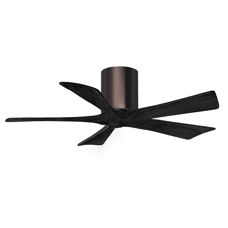 Matthews Fans Irene 5H 42in 5-Blade Ceiling Fan | Contemporary Brushed Bronze and Black Wood | Bedroom & Living Room | Model IR5H-BB-BK-42