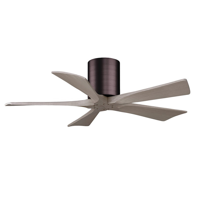 Matthews Fans Irene-5H 42in 5-Blade Ceiling Fan | Brushed Bronze and Gray Ash Solid Wood Blades | Bedroom & Home Office | Model IR5H-BB-GA-42