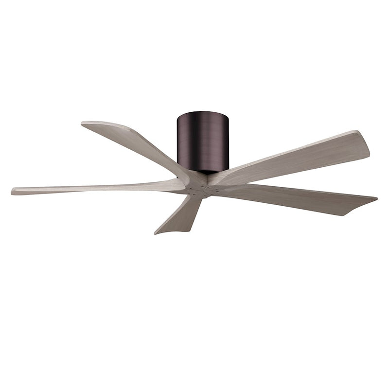 Matthews Fans Irene-5H 52in 5-Blade Ceiling Fan | Brushed Bronze and Gray Ash Solid Wood Blades | Living Room & Dining Room | Model IR5H-BB-GA-52