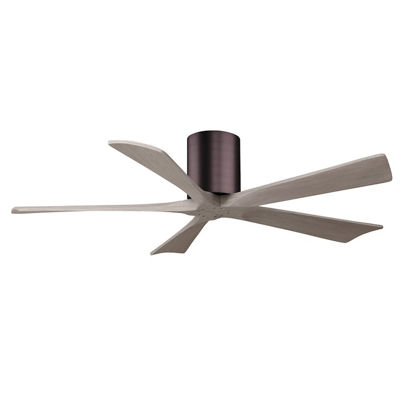 Matthews Fans Irene-5H 52in 5-Blade Ceiling Fan | Brushed Bronze and Gray Ash Solid Wood Blades | Living Room & Dining Room | Model IR5H-BB-GA-52