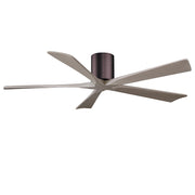 Matthews Fans Irene-5H 60in 5-Blade Ceiling Fan | Brushed Bronze and Gray Ash Solid Wood Blades | Great Room & Covered Patio | Model IR5H-BB-GA-60
