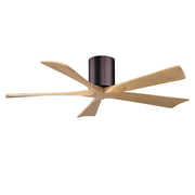Matthews Fans Irene-5H 52in 5-Blade Ceiling Fan | Brushed Bronze and Light Maple Wood | Living Room & Bedroom | 52 x 52 x 10 in | Model IR5H-BB-LM-52