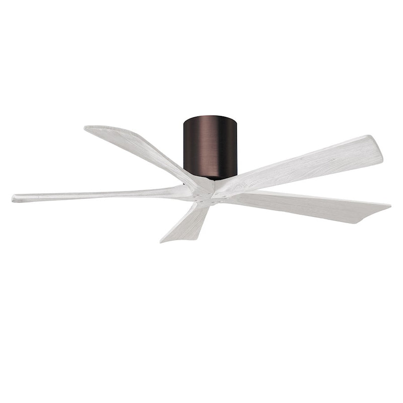 Matthews Fans Irene 5H 52in 5-Blade Ceiling Fan | Brushed Bronze and Matte White Wood | Living Room & Covered Patio | Model IR5H-BB-MWH-52