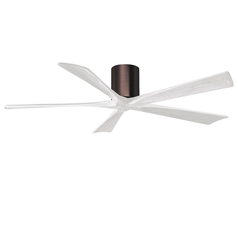 Matthews Fans Irene 5H 60in 5-Blade Ceiling Fan | Brushed Bronze and Matte White Wood | Great Room & Covered Patio | Model IR5H-BB-MWH-60