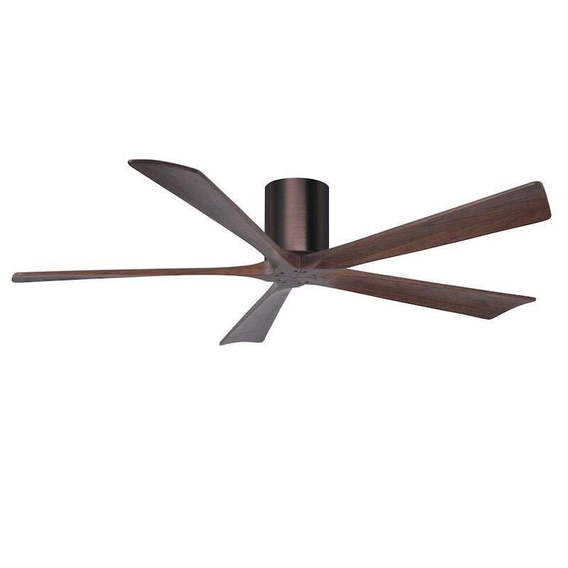 Matthews Fans Irene 5H 60in 5-Blade Ceiling Fan | Brushed Bronze and Walnut Solid Wood | Living Room & Covered Patio | Model IR5H-BB-WA-60