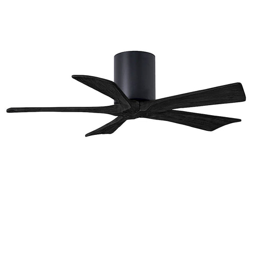 Matthews Fans Irene 5H 42in 5-Blade Ceiling Fan | Matte Black and Matte Black Solid Wood | Bedroom & Covered Patio | Model IR5H-BK-BK-42