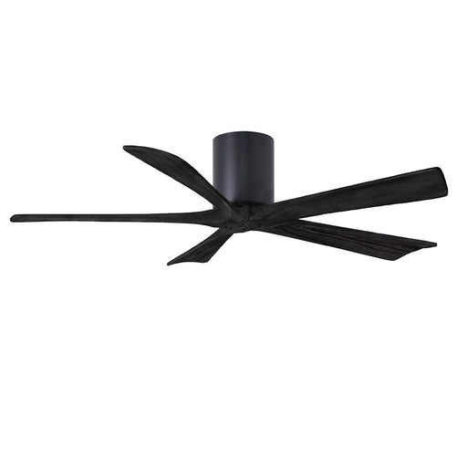 Matthews Fans Irene 5H 52in 5-Blade Ceiling Fan | Matte Black and Matte Black Solid Wood | Living Room & Covered Patio | Model IR5H-BK-BK-52