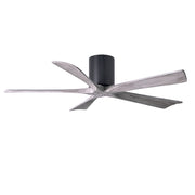 Matthews Fan Irene-H 52in 5-Blade Flush Mount Ceiling Fan | Matte Black and Barn Wood Solid Wood Blades | Bedroom & Living Room | Model IR5H-BK-BW-52
