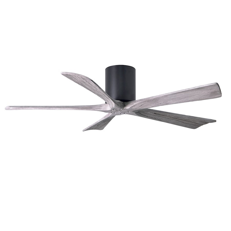 Matthews Fan Irene-H 52in 5-Blade Flush Mount Ceiling Fan | Matte Black and Barn Wood Solid Wood Blades | Bedroom & Living Room | Model IR5H-BK-BW-52