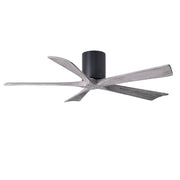 Matthews Fan Irene-H 52in 5-Blade Flush Mount Ceiling Fan | Matte Black and Barn Wood Solid Wood Blades | Bedroom & Living Room | Model IR5H-BK-BW-52