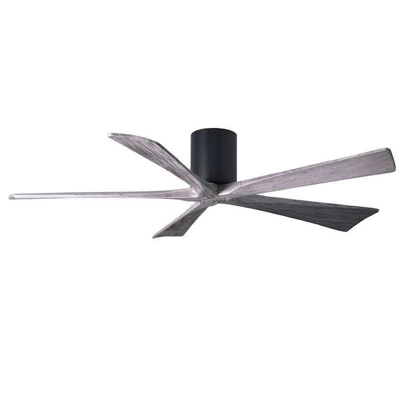 Matthews Fan Irene-H 60in 5-Blade Flush Mount Ceiling Fan | Matte Black and Barn Wood Solid Wood Blades | Bedroom & Living Room | Model IR5H-BK-BW-60