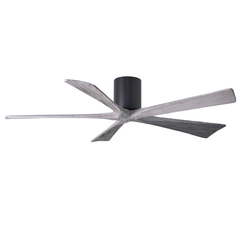 Matthews Fan Irene-H 60in 5-Blade Flush Mount Ceiling Fan | Matte Black and Barn Wood Solid Wood Blades | Bedroom & Living Room | Model IR5H-BK-BW-60
