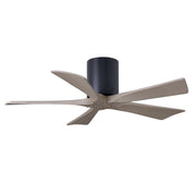 Matthews Fans Irene 5H 42in 5-Blade Ceiling Fan | Matte Black & Gray Ash Solid Wood Blades | Bedroom & Living Room | Model IR5H-BK-GA-42