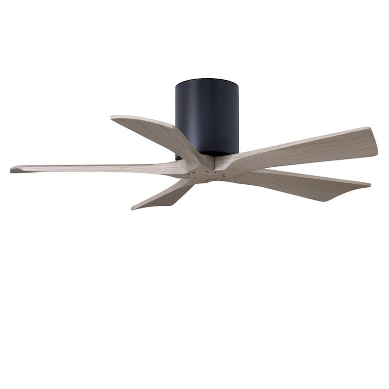 Matthews Fans Irene 5H 42in 5-Blade Ceiling Fan | Matte Black & Gray Ash Solid Wood Blades | Bedroom & Living Room | Model IR5H-BK-GA-42