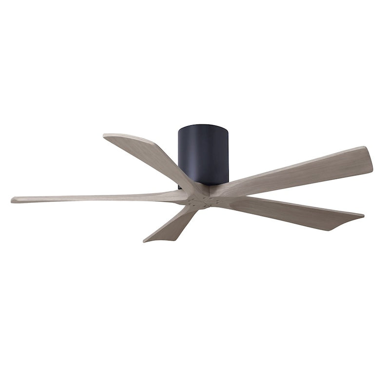 Matthews Fans Irene 5H 52in 5-Blade Ceiling Fan | Matte Black & Gray Ash Solid Wood Blades | Bedroom & Living Room | Model IR5H-BK-GA-52
