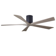 Matthews Fans Irene 5H 60in 5-Blade Ceiling Fan | Matte Black & Gray Ash Solid Wood Blades | Bedroom & Living Room | Model IR5H-BK-GA-60