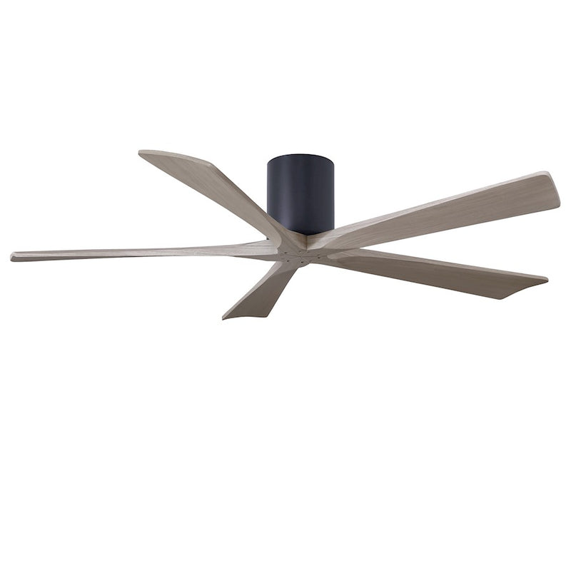 Matthews Fans Irene 5H 60in 5-Blade Ceiling Fan | Matte Black & Gray Ash Solid Wood Blades | Bedroom & Living Room | Model IR5H-BK-GA-60