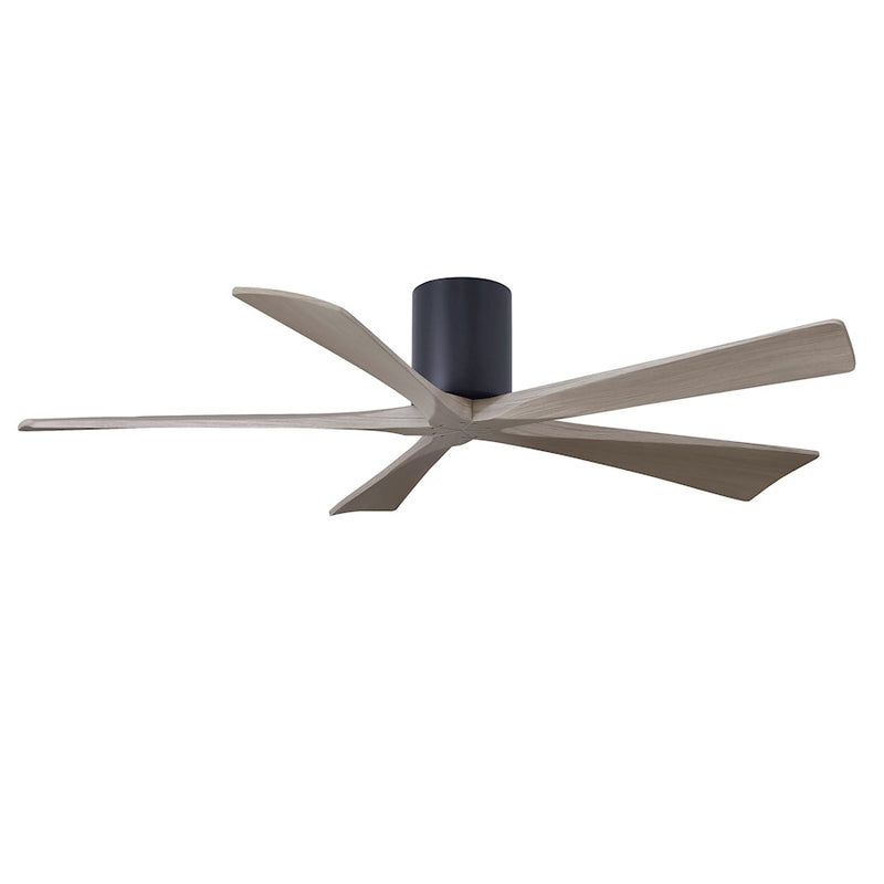Matthews Fans Irene 5H 60in 5-Blade Ceiling Fan | Matte Black & Gray Ash Solid Wood Blades | Bedroom & Living Room | Model IR5H-BK-GA-60