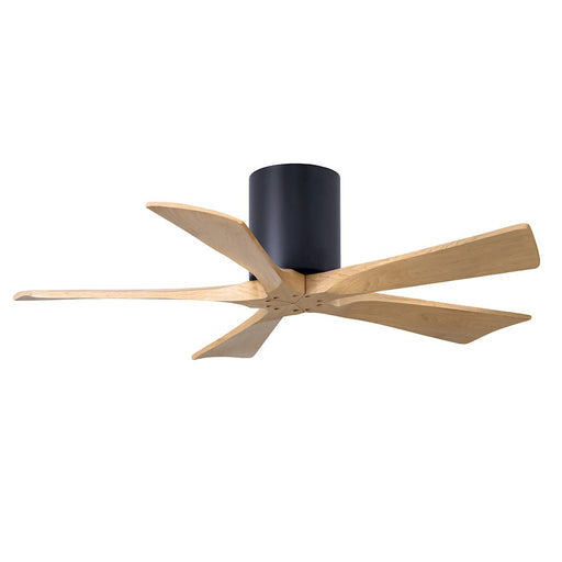 Matthews Fans Irene-5H 42in 5-Blade Ceiling Fan | Contemporary Matte Black and Light Maple Wood | Bedroom & Living Room | Model IR5H-BK-LM-42