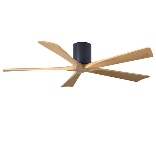 Matthews Fans Irene-5H 60in 5-Blade Ceiling Fan | Contemporary Matte Black and Light Maple Wood | Great Room & Covered Patio | Model IR5H-BK-LM-60