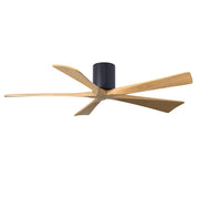Matthews Fans Irene-5H 60in 5-Blade Ceiling Fan | Contemporary Matte Black and Light Maple Wood | Great Room & Covered Patio | Model IR5H-BK-LM-60