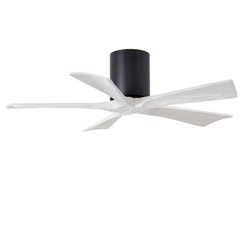 Matthews Fans Irene-5H 42in 5-Blade Ceiling Fan | Contemporary Matte Black and Matte White Wood | Bedroom & Living Room | Model IR5H-BK-MWH-42