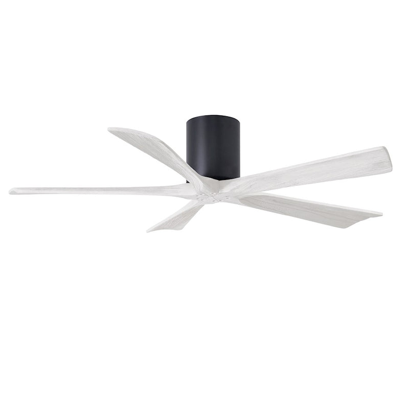 Matthews Fans Irene 5H 52in 5-Blade Ceiling Fan | Contemporary Matte Black and Matte White Solid Wood Blades | Bedroom | Model IR5H-BK-MWH-52