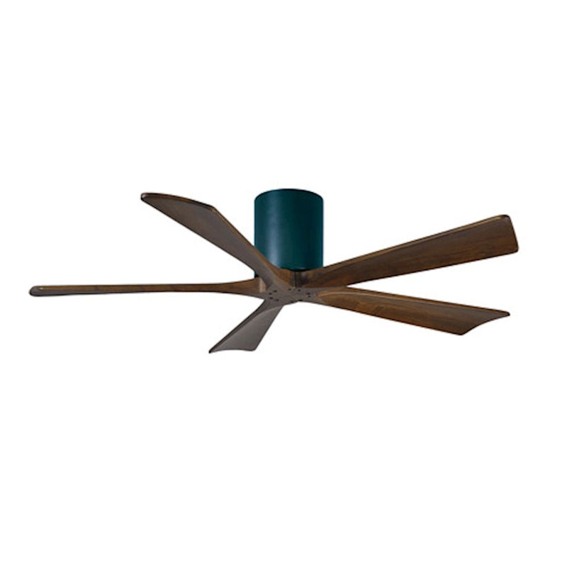 Matthews Fan Irene-5H 52in 5-Blade Flush Mount Ceiling Fan | Matte Black and Walnut Wood | Bedroom & Living Room | Model IR5H-BK-WA-52
