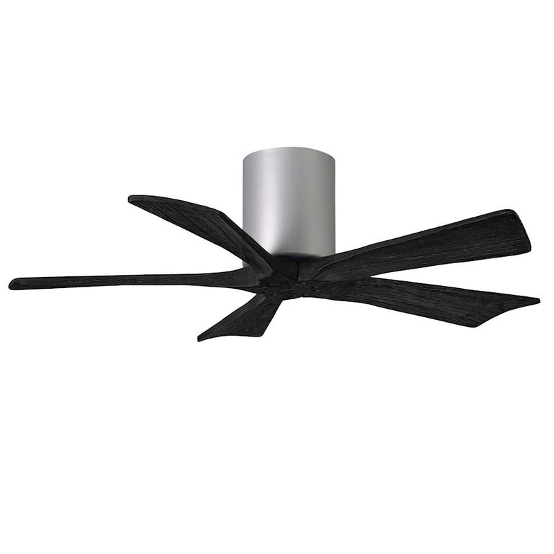 Matthews Fans Irene 5H 42in 5-Blade Ceiling Fan | Contemporary Brushed Nickel and Matte Black Solid Wood Blades | Bedroom | Model IR5H-BN-BK-42