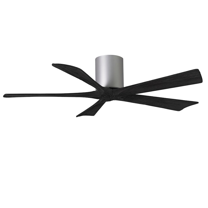 Matthews Fans Irene 5H 52in 5-Blade Ceiling Fan | Contemporary Brushed Nickel and Matte Black Solid Wood Blades | Bedroom | Model IR5H-BN-BK-52