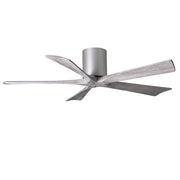 Matthews Fan Irene-5H 52in 5-Blade Flush Mount Ceiling Fan | Brushed Nickel and Barn Wood | Bedroom & Living Room | Model IR5H-BN-BW-52