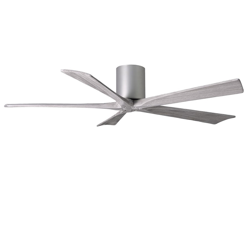 Matthews Fan Irene-H 60in 5-Blade Flush Mount Ceiling Fan | Brushed Nickel and Barn Wood | Living Room & Bedroom | Model IR5H-BN-BW-60
