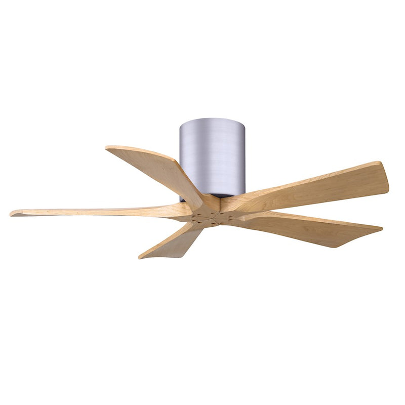 Matthews Fans Irene-5H 42in 5-Blade Ceiling Fan | Contemporary Brushed Nickel and Light Maple Solid Wood | Bedroom & Living | Model IR5H-BN-LM-42