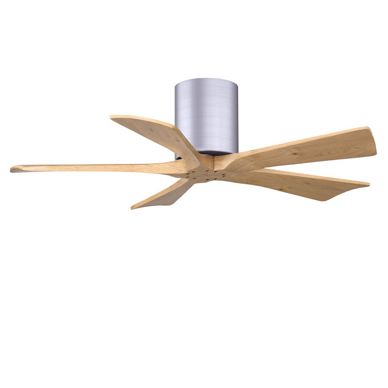 Matthews Fans Irene-5H 42in 5-Blade Ceiling Fan | Contemporary Brushed Nickel and Light Maple Solid Wood | Bedroom & Living | Model IR5H-BN-LM-42