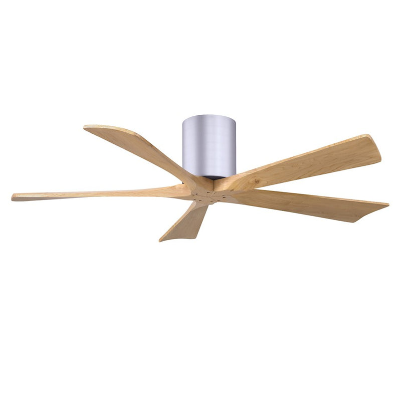 Matthews Fans Irene-5H 52in 5-Blade Ceiling Fan | Contemporary Brushed Nickel and Light Maple Solid Wood | Bedroom & Living | Model IR5H-BN-LM-52